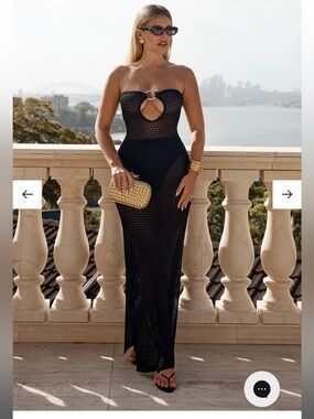 Monday swimwear black crochet dress